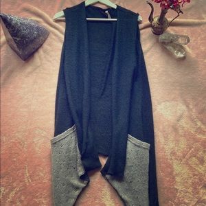 Sleeveless Open Sweater Long